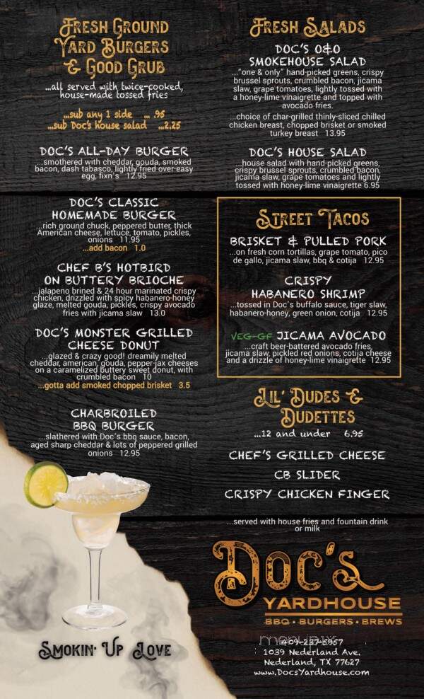 Doc's Yardhouse - Nederland, TX menu_pic