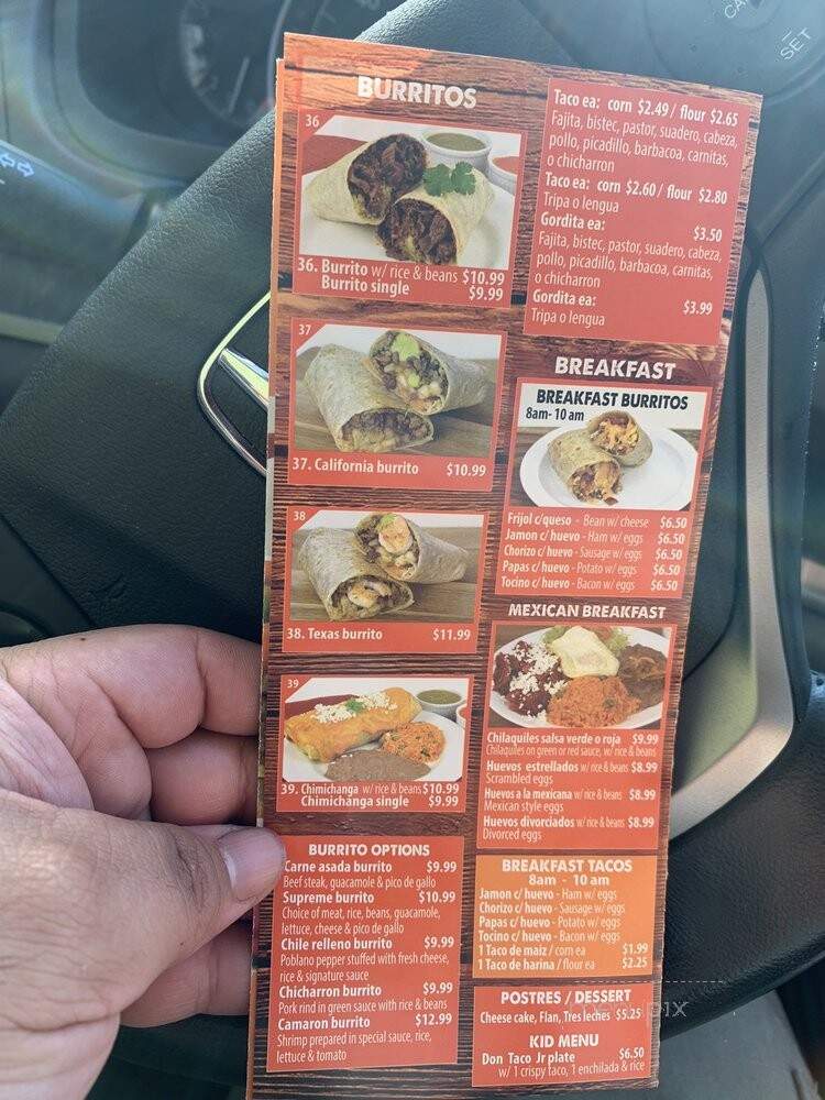 Don Taco - Dallas, TX menu_pic