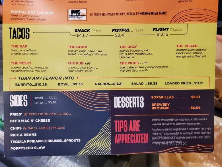Fistful of Ale - New Albany, IN menu_pic