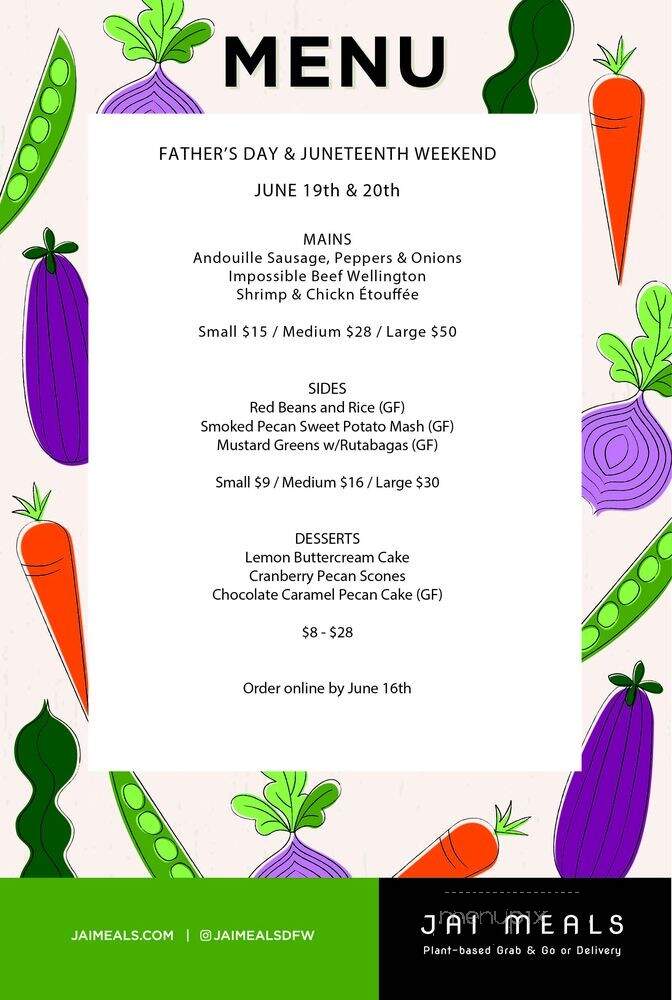 Jai Meals - Plano, TX menu_pic