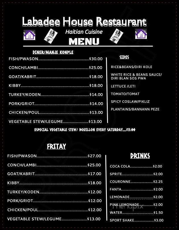 Labadee H - Indianapolis, IN menu_pic