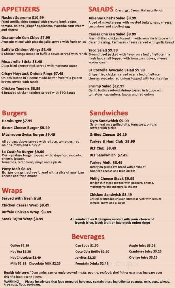 La Costena Cafe - West Allis, WI menu_pic