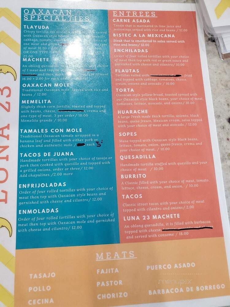 Luna 23 - Garland, TX menu_pic