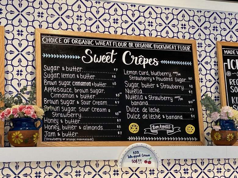 Millie's Crepe et Creme - Mill Valley, CA menu_pic