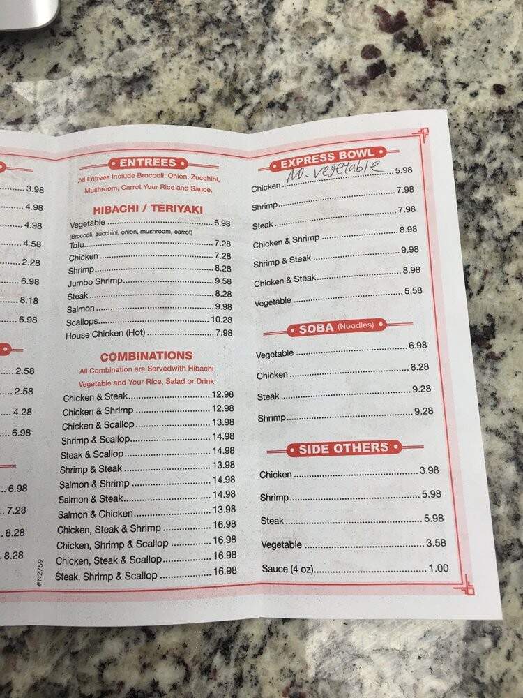 Nagoya Japan - Greensboro, NC menu_pic