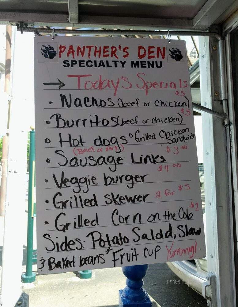Panther's Den - Atlanta, GA menu_pic