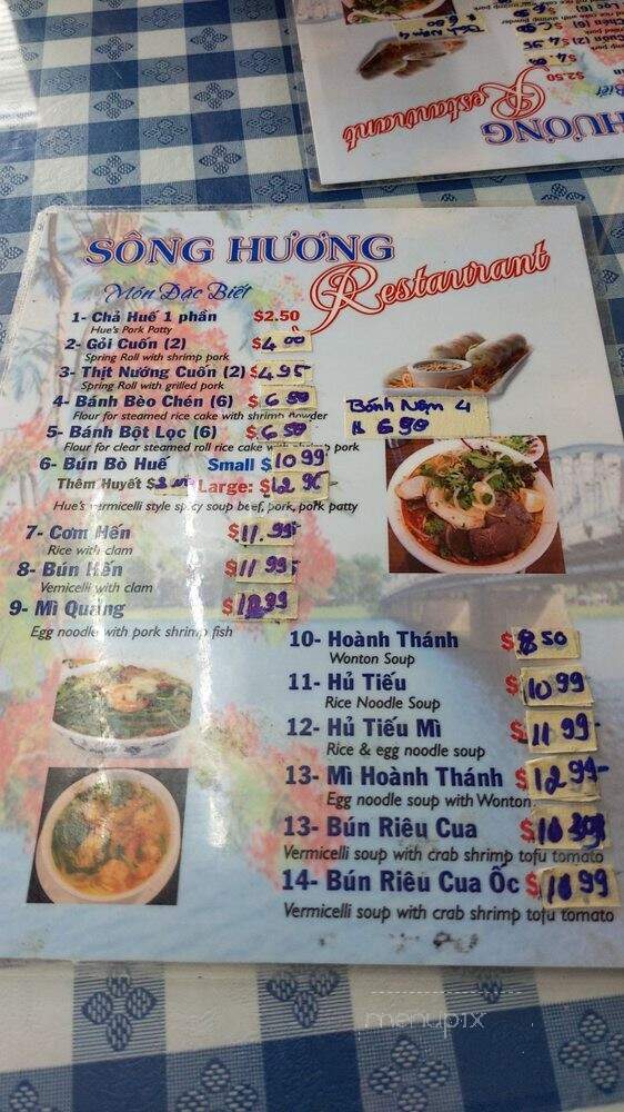 Song Huong Restaurant - Arlington, TX menu_pic