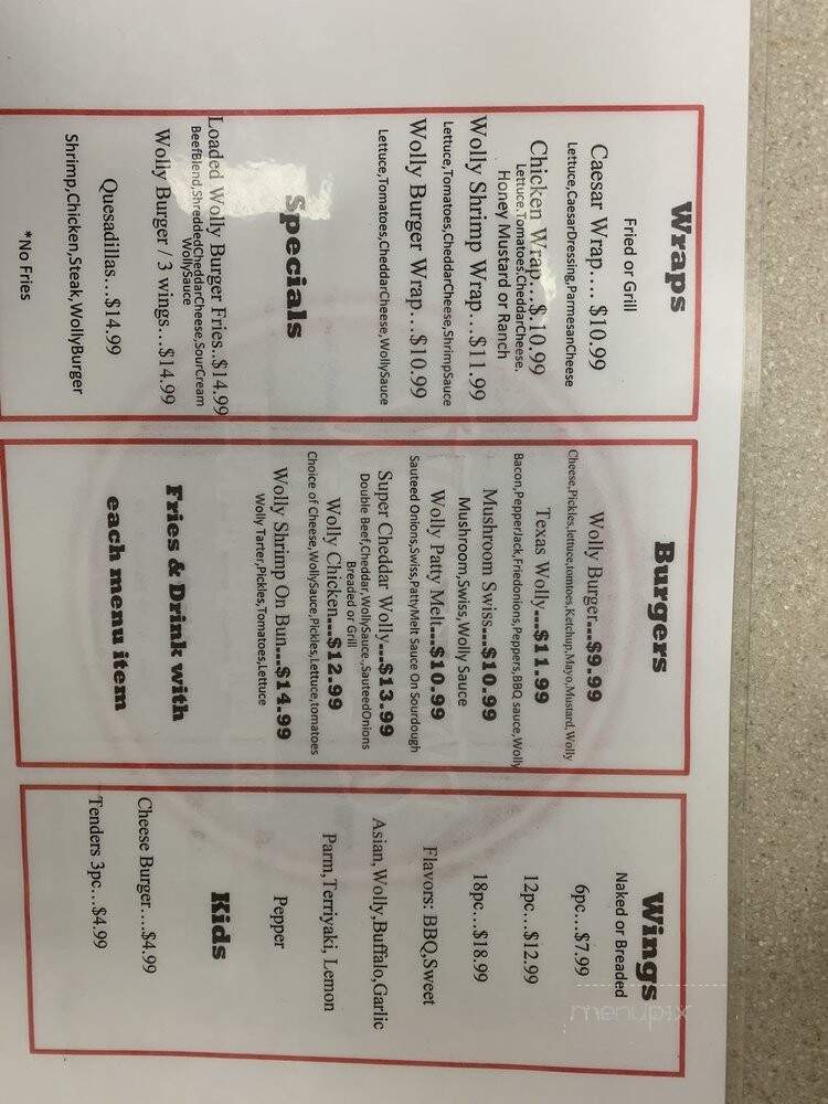 Wolly's Kitchen - Kenner, LA menu_pic