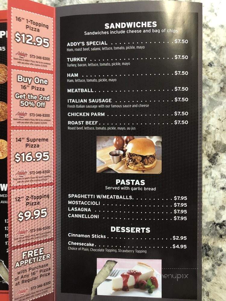 Addys Pizza - Camdenton, MO menu_pic