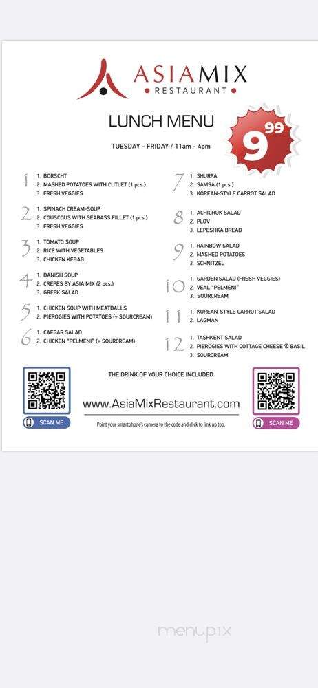 Asia Mix Restaurant - Philadelphia, PA menu_pic