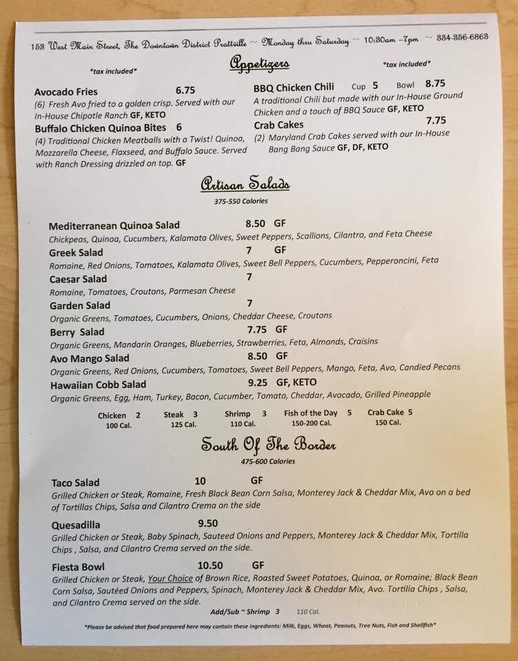 Bella Vista by the Creek - Prattville, AL menu_pic
