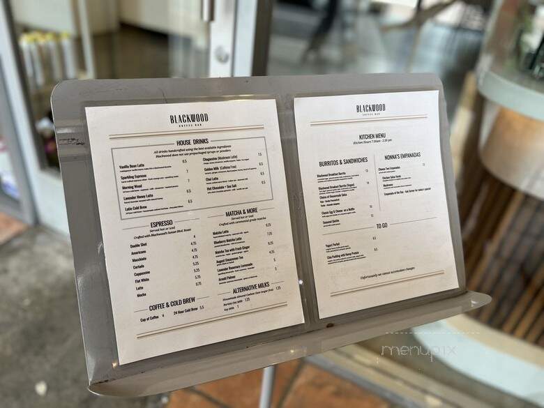 Blackwood Coffee Bar - West Hollywood, CA menu_pic