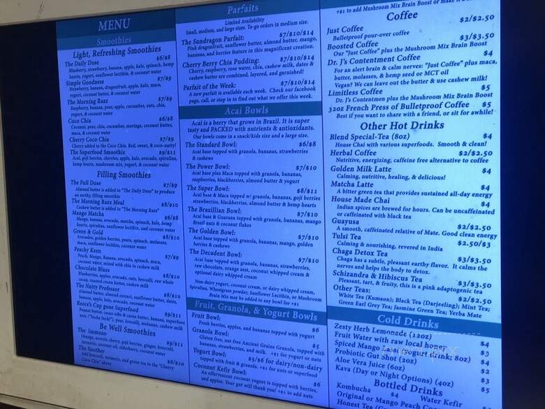 Blend Superfood Cafe - Blue Ridge, GA menu_pic