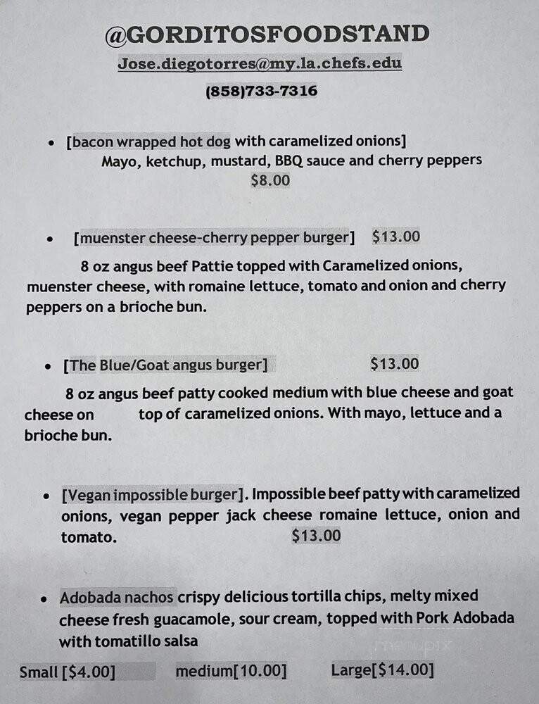 Blue Fire Brewing - San Marcos, CA menu_pic