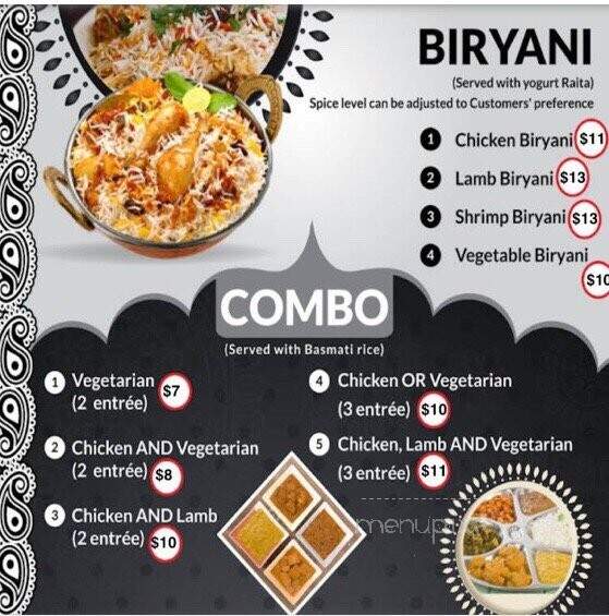 Curry & Kabob House - Fredericksburg, VA menu_pic