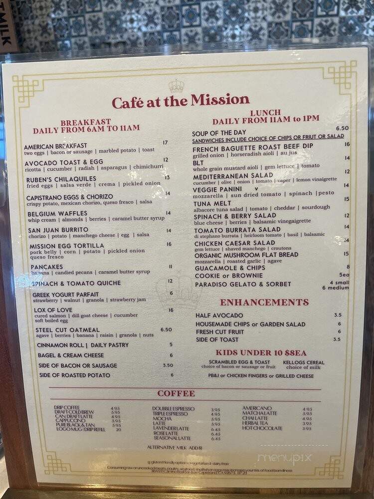El Cafe Real - San Juan Capistrano, CA menu_pic