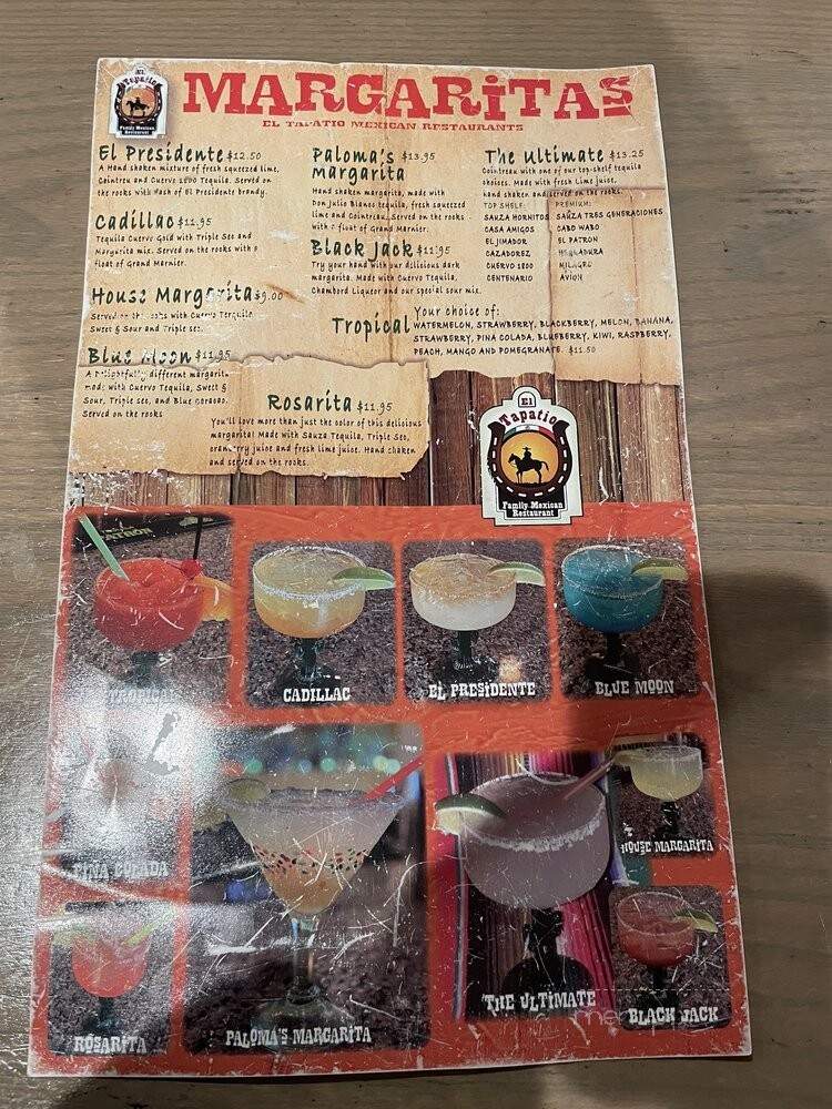 El Tapatio - Cranston, RI menu_pic