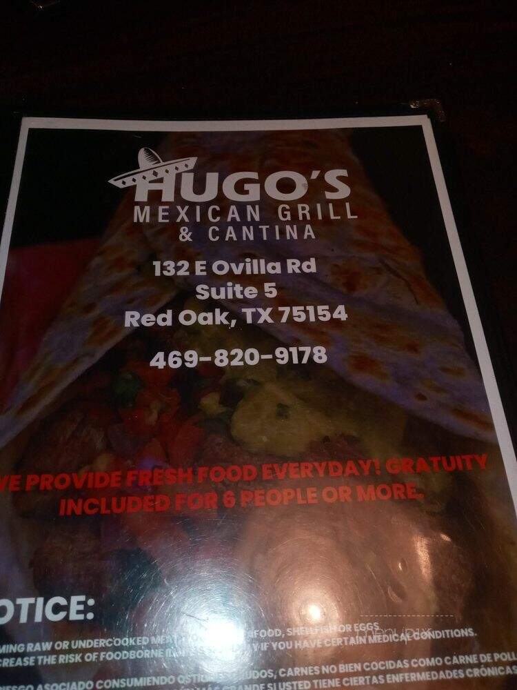 Hugo's Mexican Grill and Cantina - Red Oak, TX menu_pic