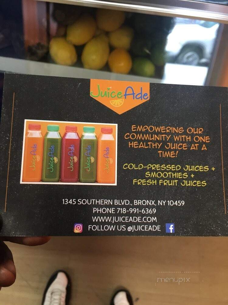 Juiceade - Bronx, NY menu_pic