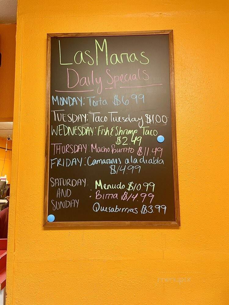 Las Marias - Pasco, WA menu_pic