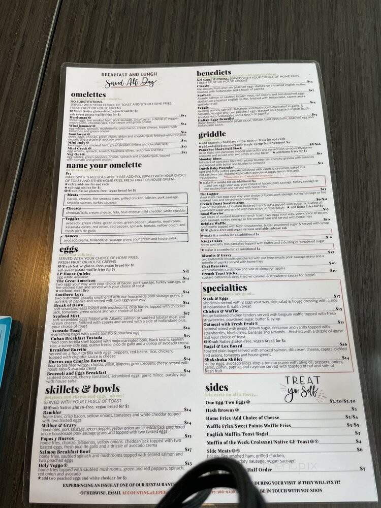 Le Peep - Carmel, IN menu_pic