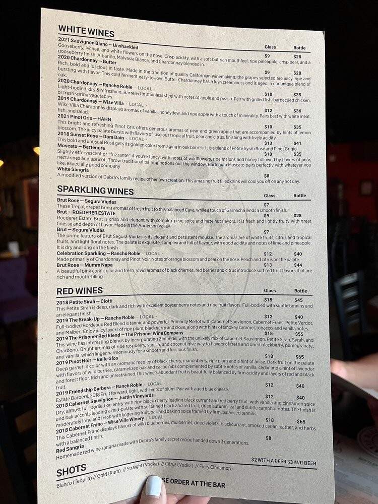 Lincoln Speakeasy Taproom - Lincoln, CA menu_pic
