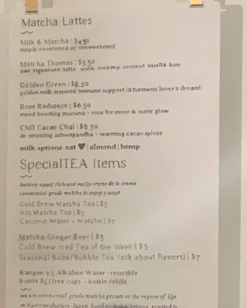 Matcha Thomas - Beacon, NY menu_pic