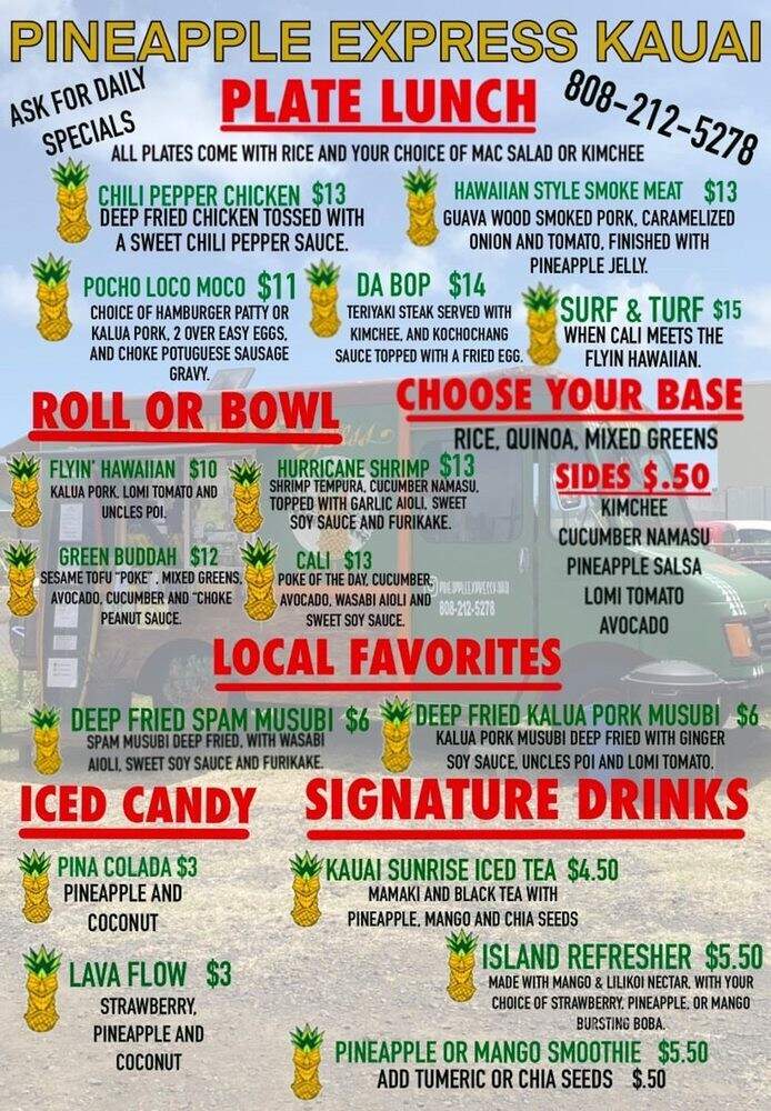 Pineapple Express Kauai - Kapaa, HI menu_pic