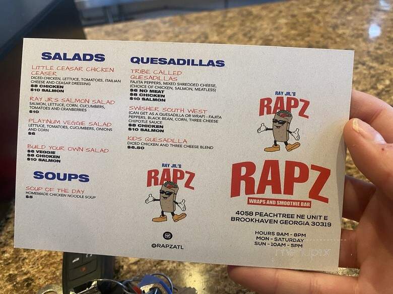 Rapz - Brookhaven, GA menu_pic