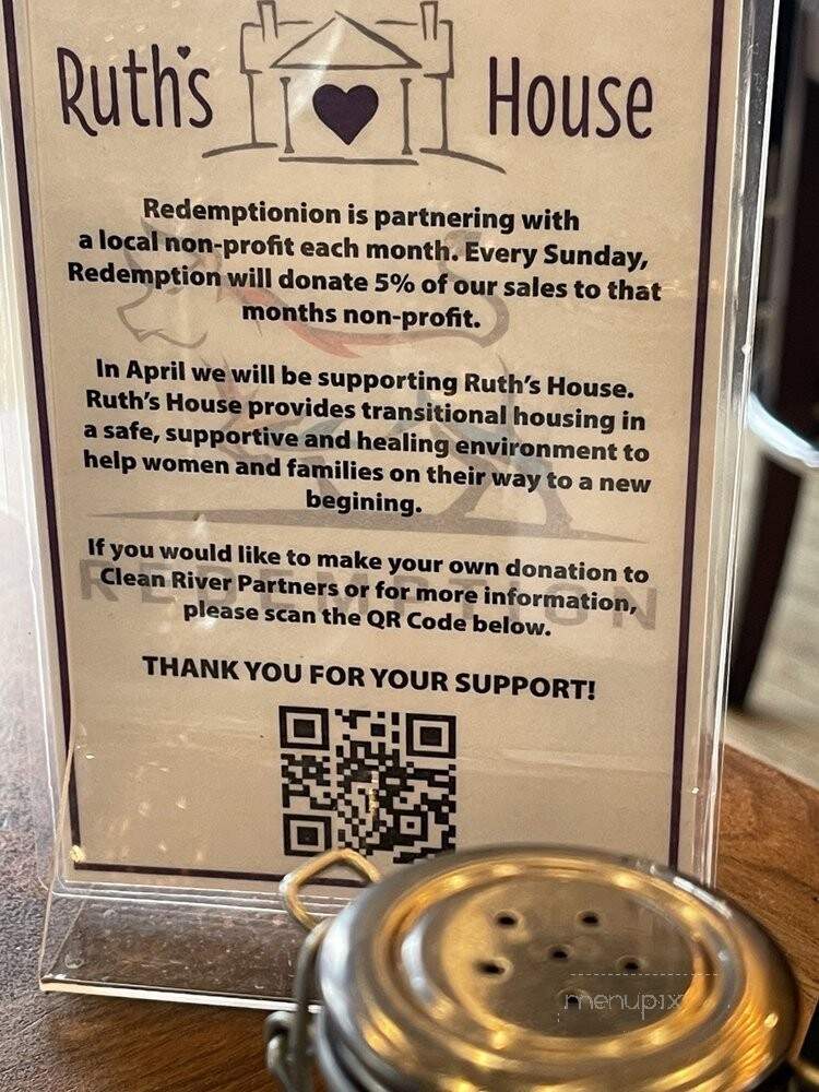 Redemption Restaurant - Faribault, MN menu_pic