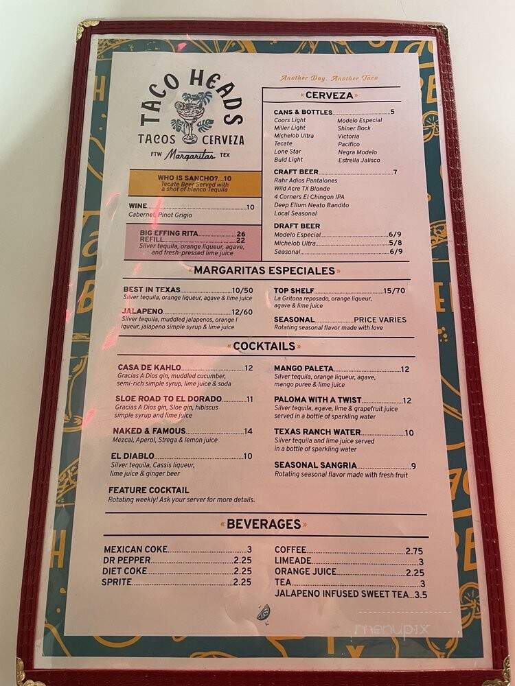 Taco Heads - Fort Worth, TX menu_pic