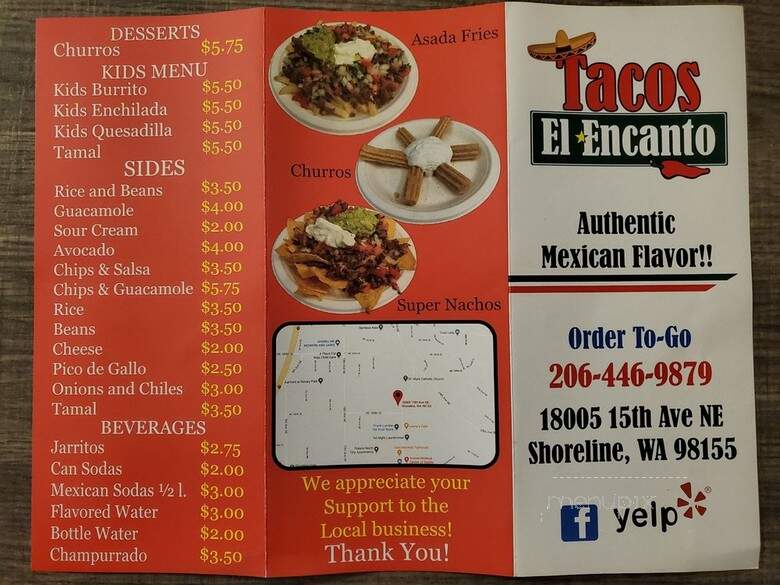 Tacos El Encanto - Shoreline, WA menu_pic