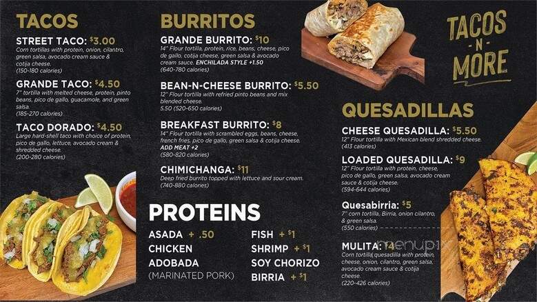 Tacos-N-More - Henderson, NV menu_pic