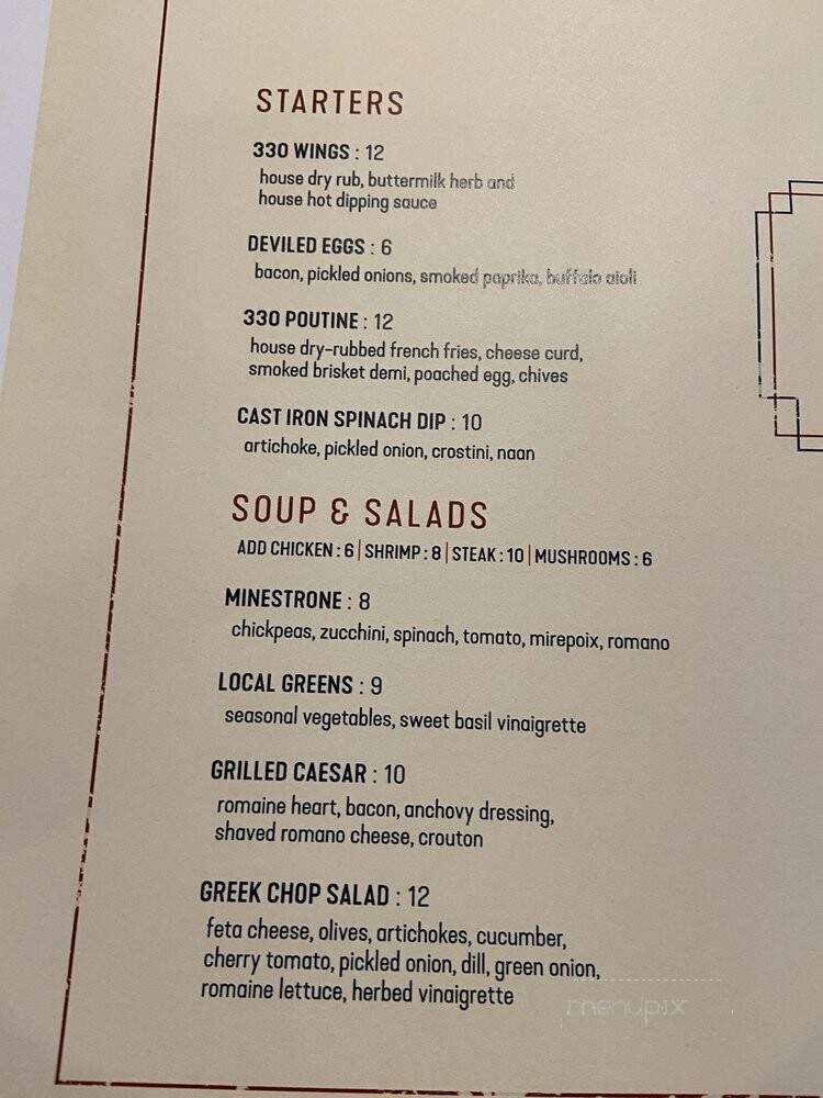 330 Bar & Grill - Canton, OH menu_pic