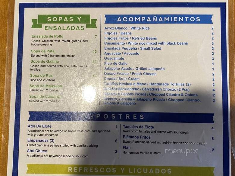El Jicaro Salvadoran Restaurant - Rogers, AR menu_pic