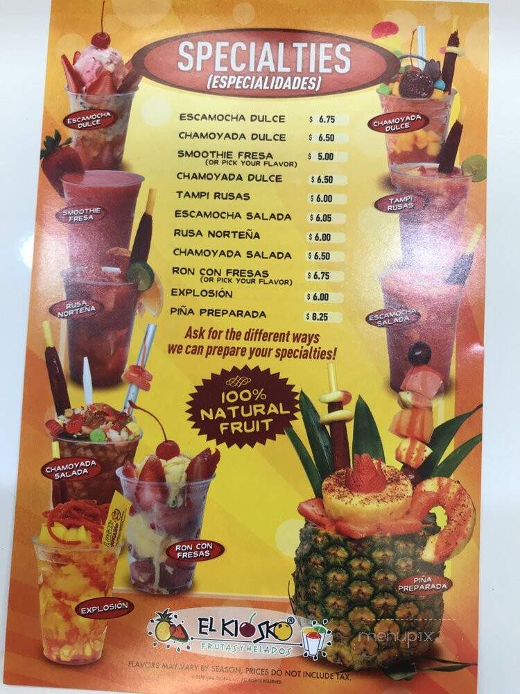 El Kiosko - Houston, TX menu_pic