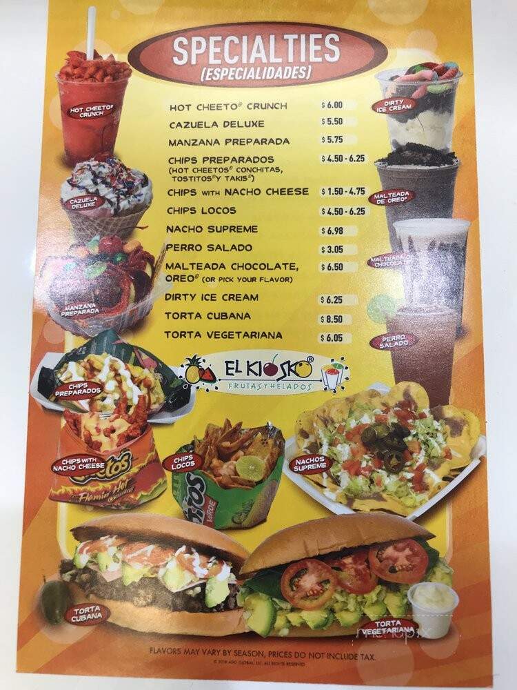 El Kiosko - Houston, TX menu_pic