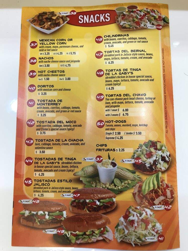 El Kiosko - Houston, TX menu_pic
