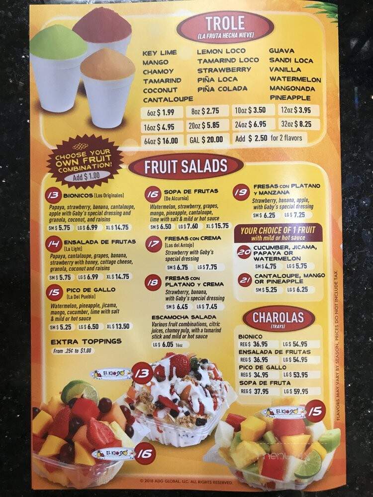 El Kiosko - Houston, TX menu_pic
