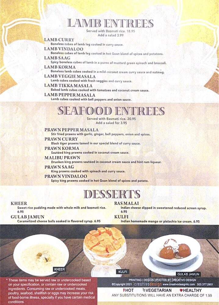 Jashan India's Cuisine - Englewood, CO menu_pic