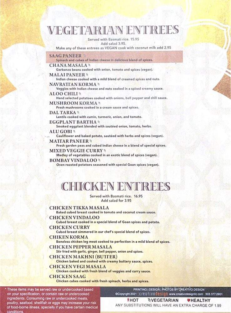 Jashan India's Cuisine - Englewood, CO menu_pic