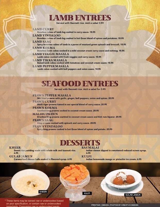 Jashan India's Cuisine - Englewood, CO menu_pic