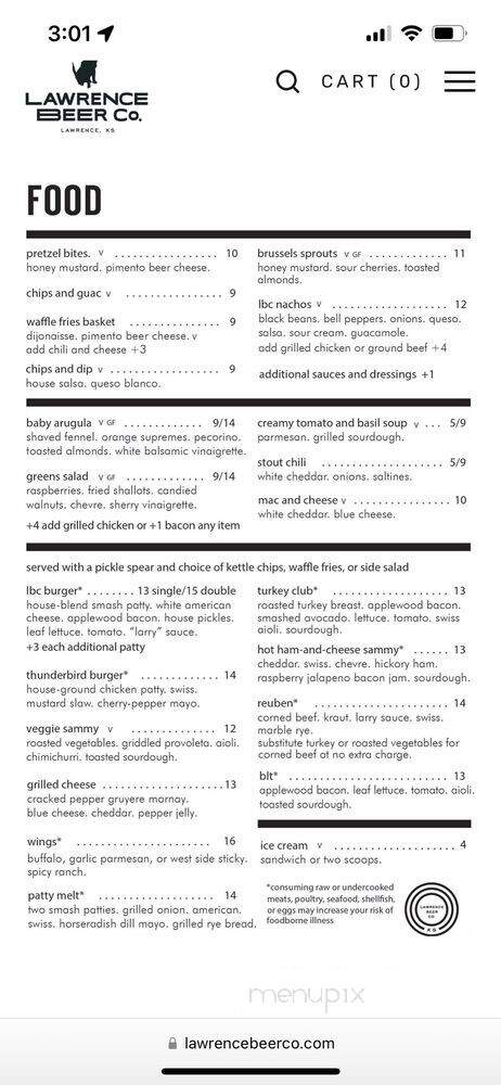 Lawrence Beer Co. West - Lawrence, KS menu_pic