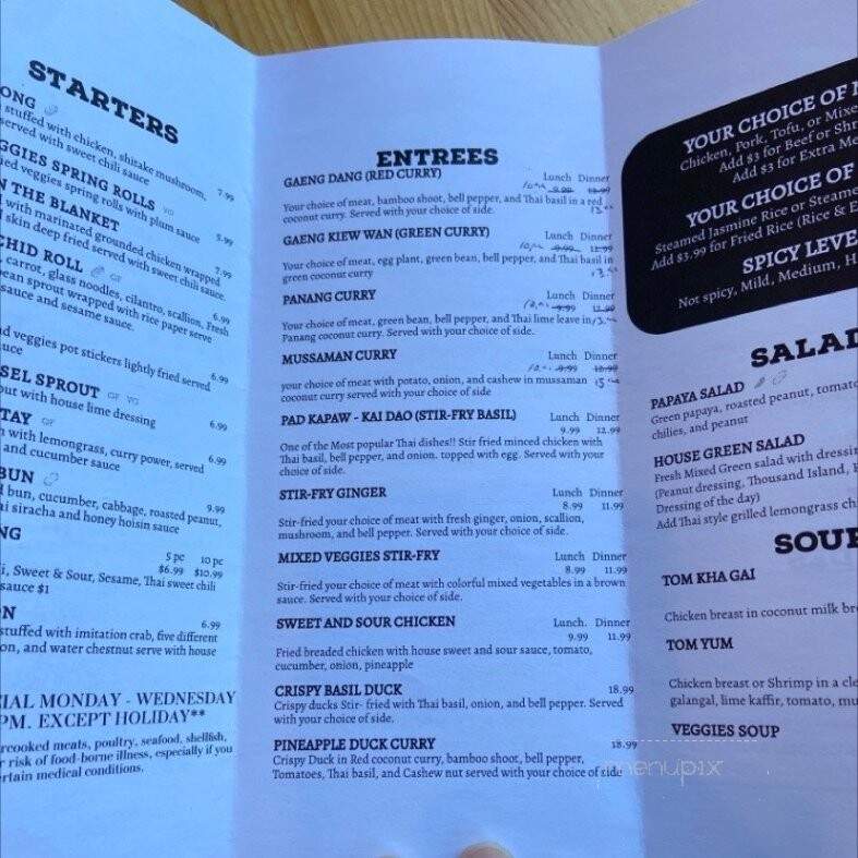 My Thai - Summerville, SC menu_pic