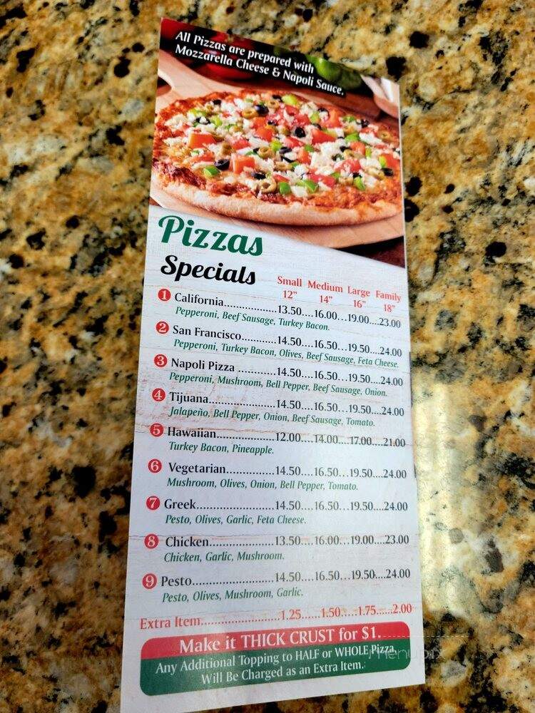 Napoli Pizza - TEMPLE TERR, FL menu_pic