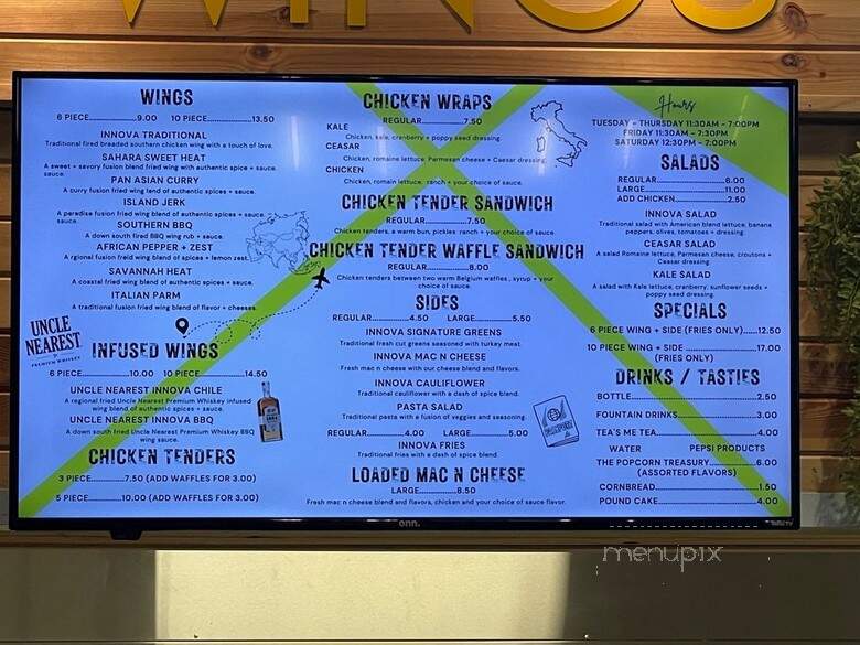 Taste of Innova Wings + Greens - Indianapolis, IN menu_pic