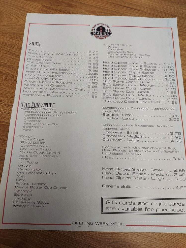 The Marine Diner - Marine, IL menu_pic