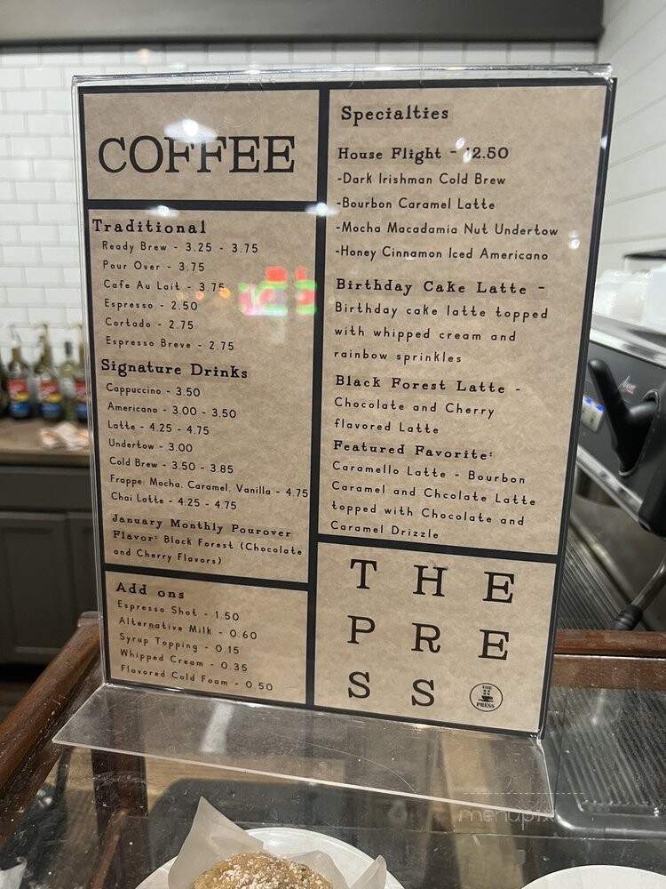 The Press - Panama City, FL menu_pic
