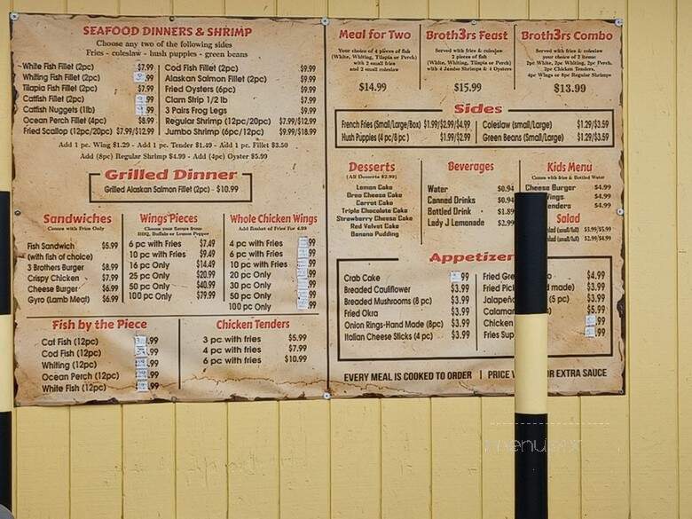 Three Brothers Restaurant - Louisville, KY menu_pic