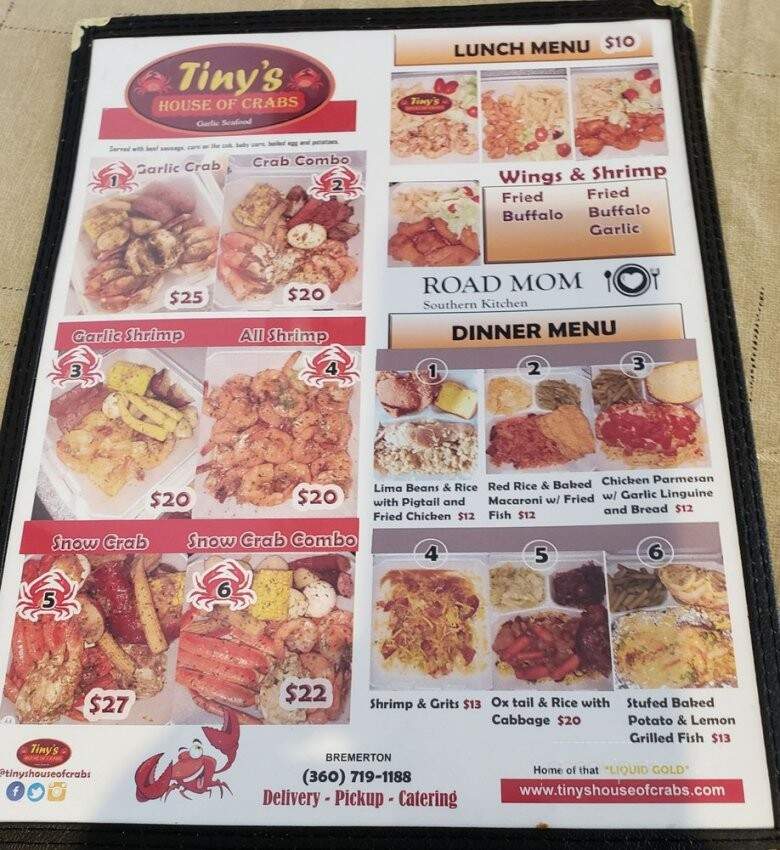 Tiny's House of Crabs - Bremerton, WA menu_pic
